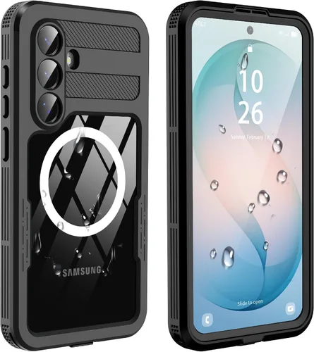 Vista 8 de GOLDJU - Funda impermeable para Samsung Galaxy S25, IP68, color negro y transparente Dustproof Case with Built-in Screen Protector, Full Body