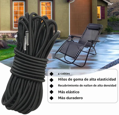 Vista 2 de Cable de repuesto para silla de gravedad cero, paquete de 4, cordón elástico para silla antigravedad, silla reclinable de patio, silla elástica