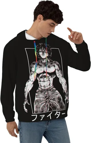 Vista 4 de PUMPIE Baki The Grappler - Sudadera con capucha para hombre, diseño de moda de invierno, sudadera con capucha casual