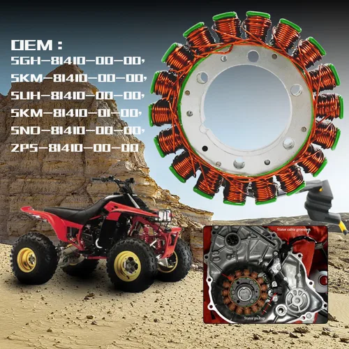 Vista 2 de KARSEE Magneto estator compatible con Yamaha RHINO 660, Yamaha Grizzly 660 Yfm660 Yfm 660 2004-2007 Grizzly 400 450 5GH-81410-00-00