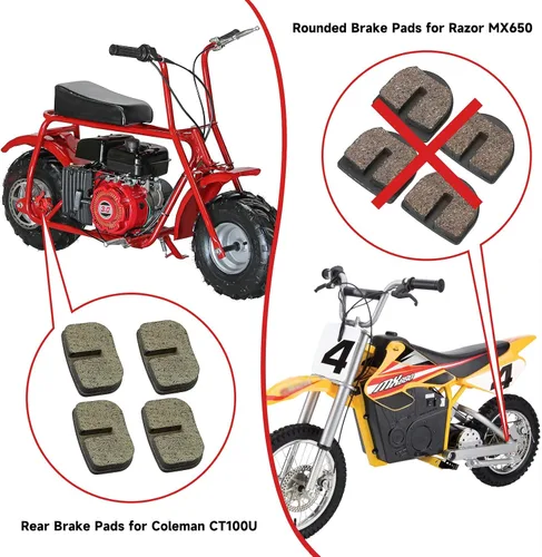 Vista 7 de FVRITO Pastillas de freno traseras para Mini Bike 97cc 79cc 2.8HP Coleman CT100U CC100X Motovox MBX10 Baja DB30 Monster Moto MMB80 SYX Moto 50cc