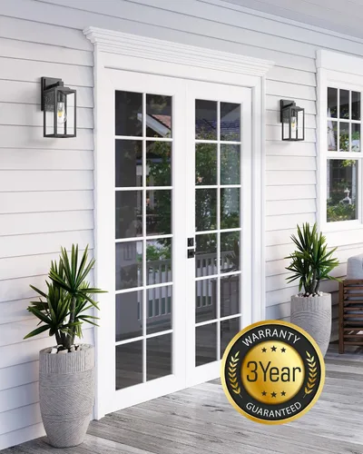 Vista 3 de VIANIS Luces de Pared para Exteriores, Luces de Porche Linterna para Exteriores, Accesorios de Iluminación para Exteriores Impermeables Negros