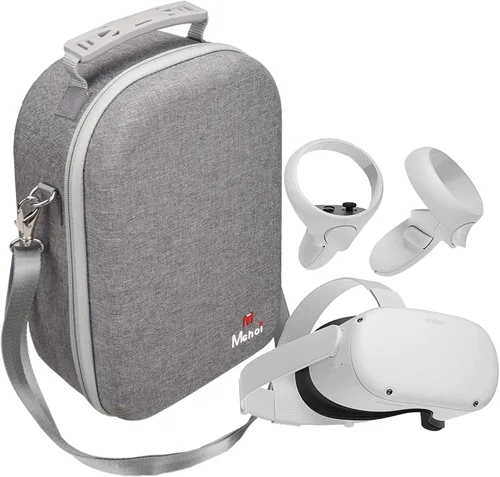 Vista 5 de Mchoi Funda de transporte rígida para Oculus Quest VR Gaming Headset y controles táctiles accesorios con correa adecuada para viajes