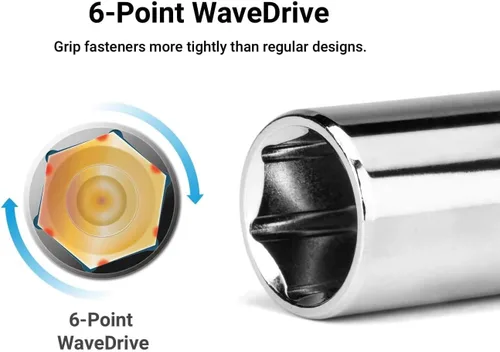 Vista 6 de Utoolmart 2 piezas de 1/2 pulgada hexagonal zócalo, 6-punto 0.315 in Drive métrico socket para reparaciones generales