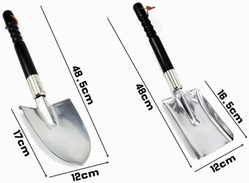 Vista 2 de OSALADI Stainless Steel Gardening Shovel Bonsai Spade for Pot Plants Black Twisted Handle Practical Planting Tool for Garden Accessories