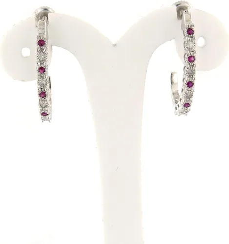 Vista 3 de Dazzlingrock Collection - Pendientes de aro para mujer, plata de ley