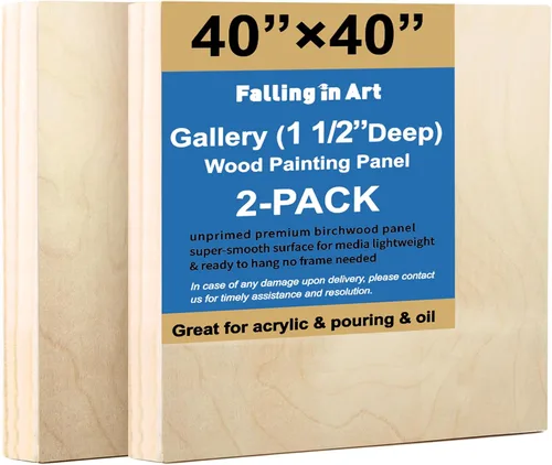 Vista 11 de Falling in Art Paquete de 2 paneles de lienzo de madera de abedul sin