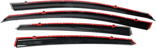 Vista 7 de IKON MOTORSPORTS - Visera de ventana compatible con Nissan Altima 2013-2018, policarbonato teñido ahumado y semitransparente con ribete cromado