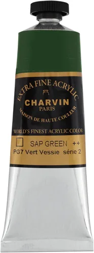 Vista 25 de Charvin Pintura acrílica profesional extrafina – verde absenta, tubo de 2.1 fl oz, pigmentos de triple fresado, resistente a la luz, pinturas