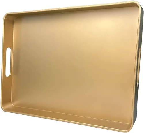 Vista 12 de Large Blue Coffee Table Tray, Decorative Serving Tray with Handles, Plastic Rectangular Tray for Ottoman, Bathroom, Living Room.16.7"*12"*1.6