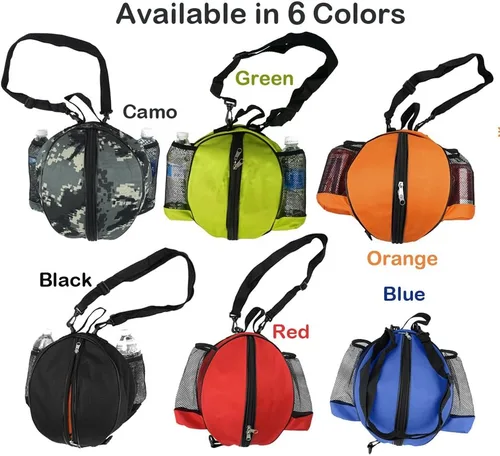 Vista 7 de Tamaño 7 (29.5") Bolsa de baloncesto para pelota de fútbol, fútbol, voleibol, softbol, bolsa de deportes con soporte para bolsa de bola+correa