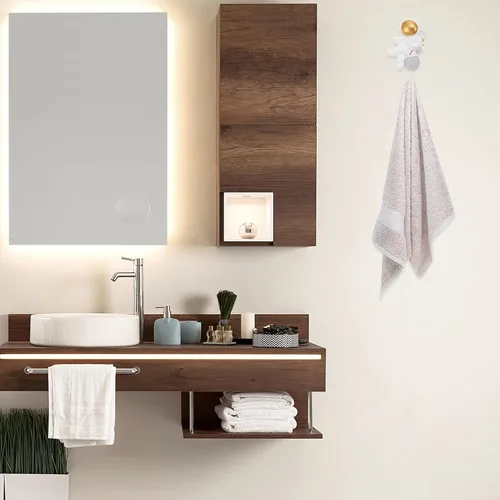 Vista 5 de 2 ganchos de pared de astronauta, resistentes para montar en la pared, ganchos adhesivos para bata, toallas, llaves, perchero, perchero