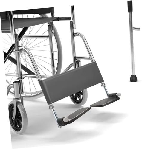 Vista 5 de ORFOFE Placa de pie para silla de ruedas, poste de repuesto resistente, soporte de pierna grande, plantillas plegables seguras y cómodas al azar