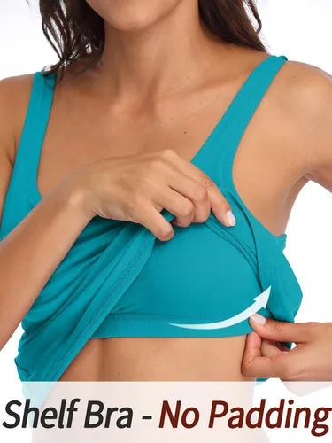Vista 29 de V FOR CITY Camiseta sin mangas de algodón para mujer con brasier de estante ajustable con correa ancha y tirantes básicos