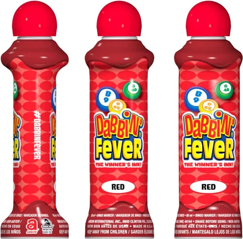 Vista 2 de Dabbin' Fever - Marcadores de bingo, una docena de 3 onzas de tinta (Rojo)