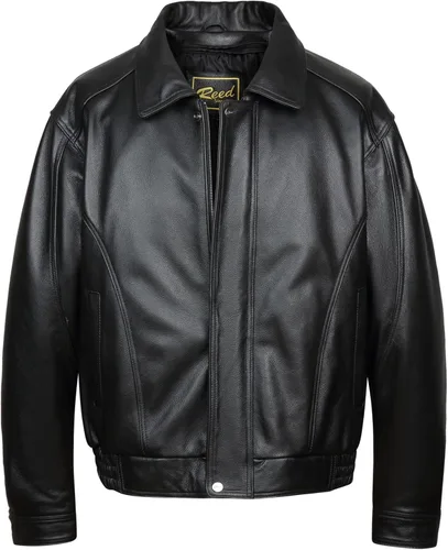 Vista 2 de REED Chaqueta de cuero genuino estilo americano para hombre