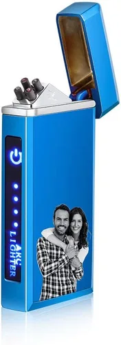 Vista 9 de Fortheday Encendedor eléctrico personalizado para hombres, encendedor grabado personalizado con encendedores recargables por USB para el día