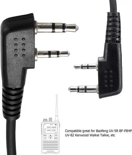 Vista 2 de Compatible con Baofeng UV-5R BF-F8HP UV-82 Radios Auricular Kenwood 2 Pin Radio bidireccional Walkie Walkie Walkie Kit de vigilancia Auriculares