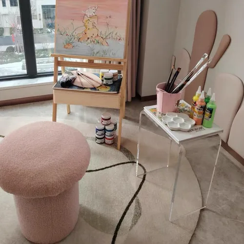 Vista 7 de Mesa auxiliar acrílica, mesa auxiliar de acrílico, mesa de centro transparente/mesita de noche para sala de estar, balcón, dormitorio, espacio