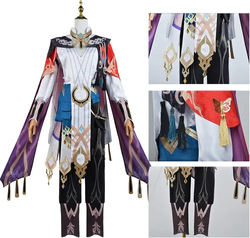 Vista 2 de DGXWRG Kaveh Genshin Impact Kaveh Cosplay Costume Outfit for Christmas Halloween Parties Genshin Cosplay and Wig