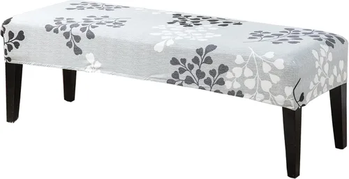 Vista 15 de CRFATOP Funda de cojín rectangular estampada para banco de comedor, elástica, extraíble y lavable, protector de banco tapizado para comedor, sala