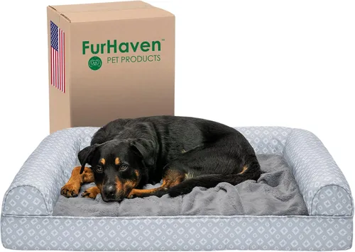 Vista 15 de Furhaven Acogedora cama ortopédica para perros medianos y pequeños con cojines extraíbles y funda lavable, para perros de hasta 35 libras - Sofá