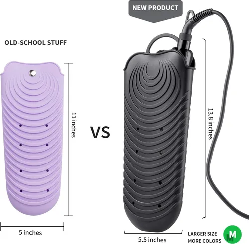 Vista 2 de ZAXOP Alfombrilla de rizador resistente al calor y bolsa de viaje – Soporte de silicona para herramientas de pelo caliente para plancha plana Negro