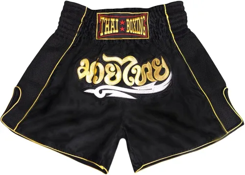 Vista 2 de SIAMKICK Pantalones cortos de Muay Thai para niños (4 años a 10 años), boxeo, kickboxing, artes marciales mixtas para niños y niñas