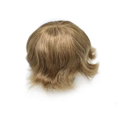 Vista 4 de Mens Toupee Remy Human Hair System For Men Bleached Knot Toupee Hair Piece For Men French Lace Toupee For Men Hairpiece 8X10#17 Dark Ash Blonde 90%