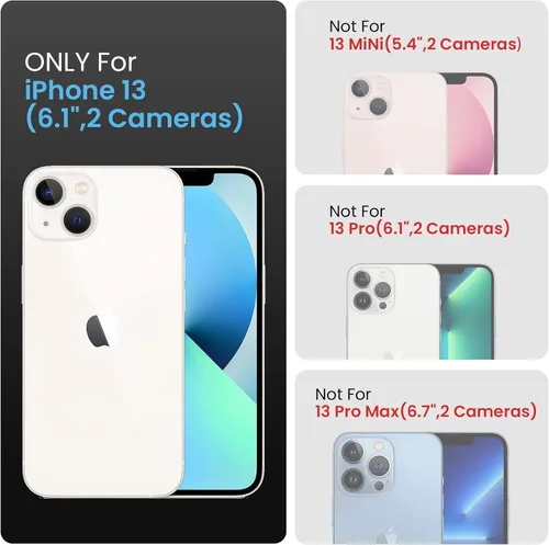 Vista 6 de FireNova Funda diseñada para iPhone 13, funda de silicona mejorada [protección de cámara], forro interior de microfibra antiarañazos, 6.1 pulgadas