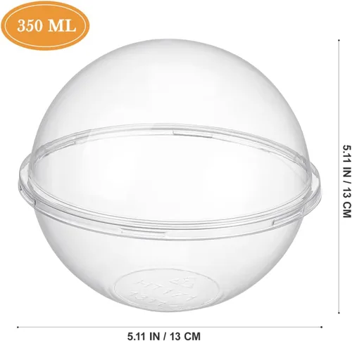 Vista 2 de CALLARON - 10 recipientes transparentes para tartas de 5.11 pulgadas con forma de bola, cajas para pasteles