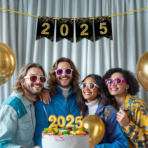 Vista 8 de Katchon, Cartel brillante de graduación 2025 – Grande de 10 pies, sin bricolaje Cartel de feliz graduación 2025, decoraciones de graduación clase