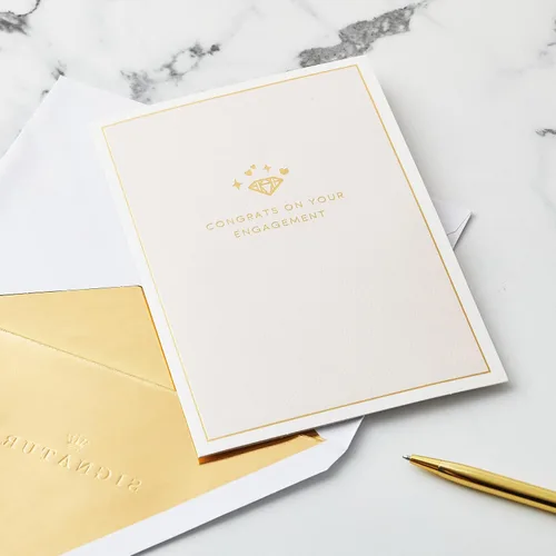 Vista 2 de Hallmark Signature Paper Wonder - Tarjeta de compromiso emergente (anillo de diamantes)