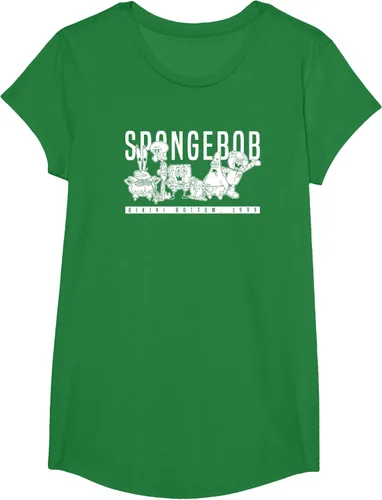 Vista 46 de Bob Esponja Vintage Group Simple Logo Camiseta, Negro