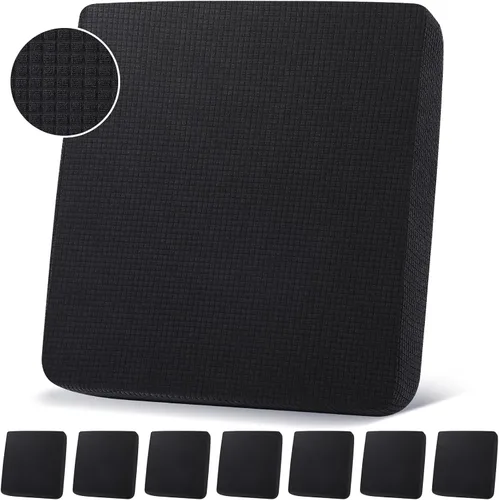 Vista 9 de Newwiee 8 fundas de cojín elásticas impermeables para patio, fundas de cojín para exteriores, fundas de repuesto para sofá, funda de asiento suave