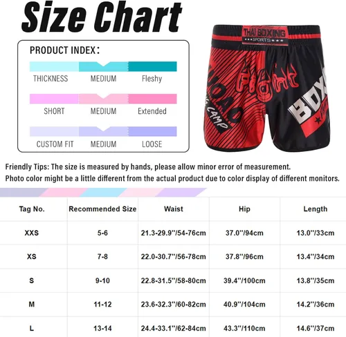 Vista 7 de Aiihoo Pantalones cortos de Muay Thai para niños, boxeo, kickboxing, artes marciales, artes marciales, entrenamiento de artes marciales, tronco