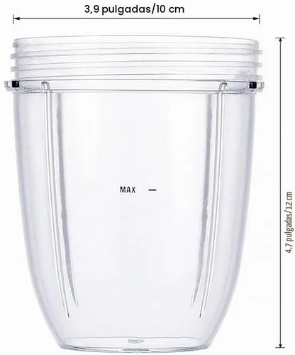 Vista 4 de Vasos de licuadora Nutribullet para licuadora, piezas de repuesto de licuadora, tazas de 18 onzas con 2 tapas abatibles para llevar y 2 juntas