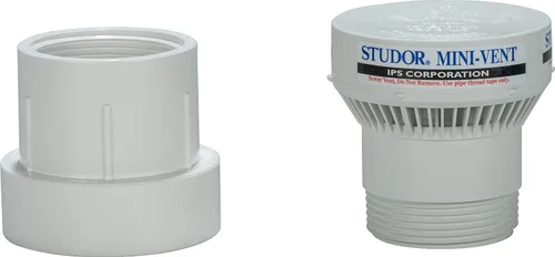 Vista 3 de Studor, 20341, tapa pequeña de ventilación con adaptador de PVC, para conexión de 1 1/2 o 2 pulgadas