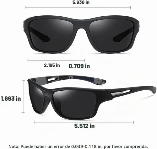Vista 7 de willochra Full lens Polarized Reading Sunglasses for Men Driving Running Sports Reader Square UV Protection Style Unisex Negro