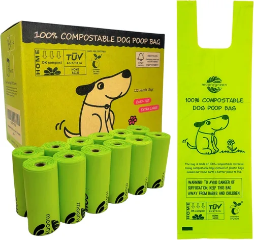 Vista 9 de Bolsa para excrementos de perro, bolsas compostables para excrementos de perro, ecológicas, sin perfume, a base de vegetales, extra gruesa, a prueba