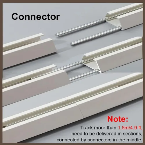 Vista 7 de WDJBPSH Riel de cortina de techo de aluminio, riel divisor blanco en forma de V con ganchos de acero inoxidable, sala de estar/dormitorio/ducha