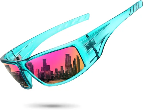 Vista 23 de Gafas de sol deportivas polarizadas para hombres y mujeres con marco irrompible para ciclismo, pesca, lentes envolventes, protección UV400