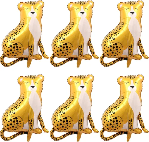 Vista 7 de Globos de abeja, 6 piezas de globos de aluminio con forma de helio para fiesta de animales de dibujos animados para selva safari temática telón