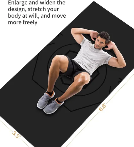 Vista 5 de Nuveti Alfombrilla de entrenamiento extra ancha, 1/2 pulgada de grosor, antideslizante y no tóxica, perfecta para yoga descalzo, pilates y meditación
