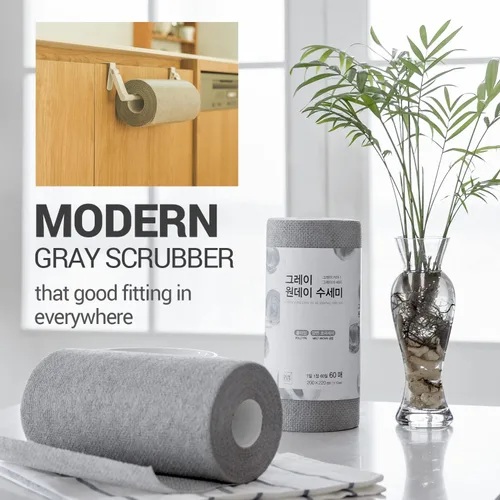 Vista 4 de DEARCUS Gray One Day Scrubber - Paños de cocina sin olor para lavar utensilios, ollas y sartenes y placa de cocina, paños de limpieza multiusos sin