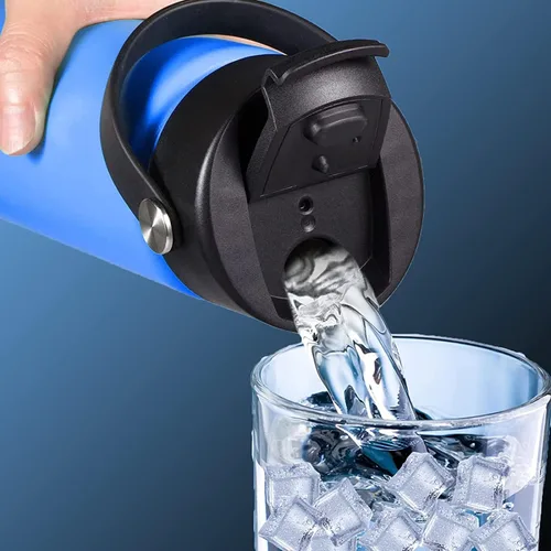 Vista 7 de FLORAPELL Tapa compatible con Hydro Flask de boca ancha de 12, 16, 18, 20, 32, 40 onzas, tapa abatible de repuesto con mango de correa flexible