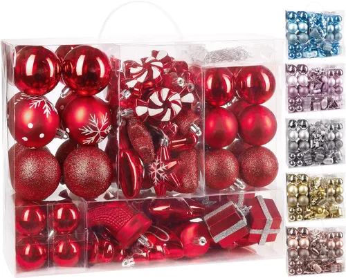 Vista 9 de BRUBAKER 77ct - Adornos de árbol de Navidad - Inastillables - Bolas de Navidad, estrellas, conos de pinos, botas, calcetines, paquetes
