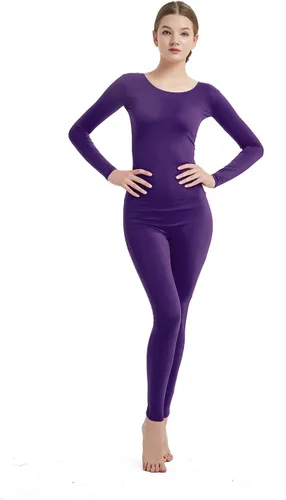 Vista 12 de Full Bodysuit Mono de una pieza para mujer de manga larga, de lycra, estilo zentai Negro