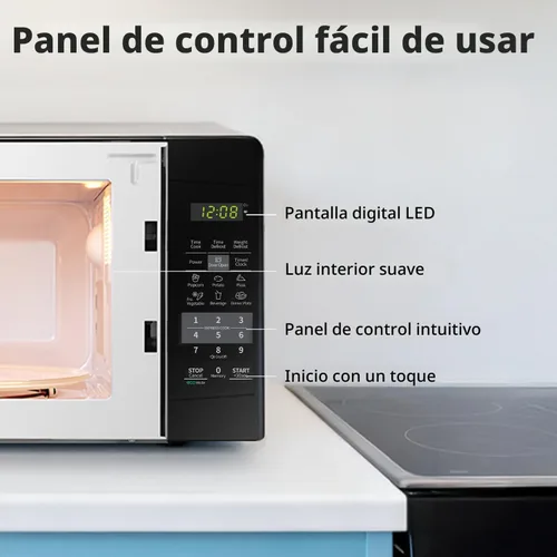 Vista 7 de COMFEE' EM720CPL-PMB - Horno microondas para encimera, con encendido/apagado de sonido, modo ECO y botones sencillos de un solo toque, 0.7 pies Negro