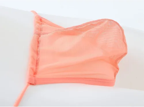 Vista 5 de TANBOM Tanga para hombre, con espalda en Y, de tiro bajo, transpirable, cómoda, de nailon, con bolsa